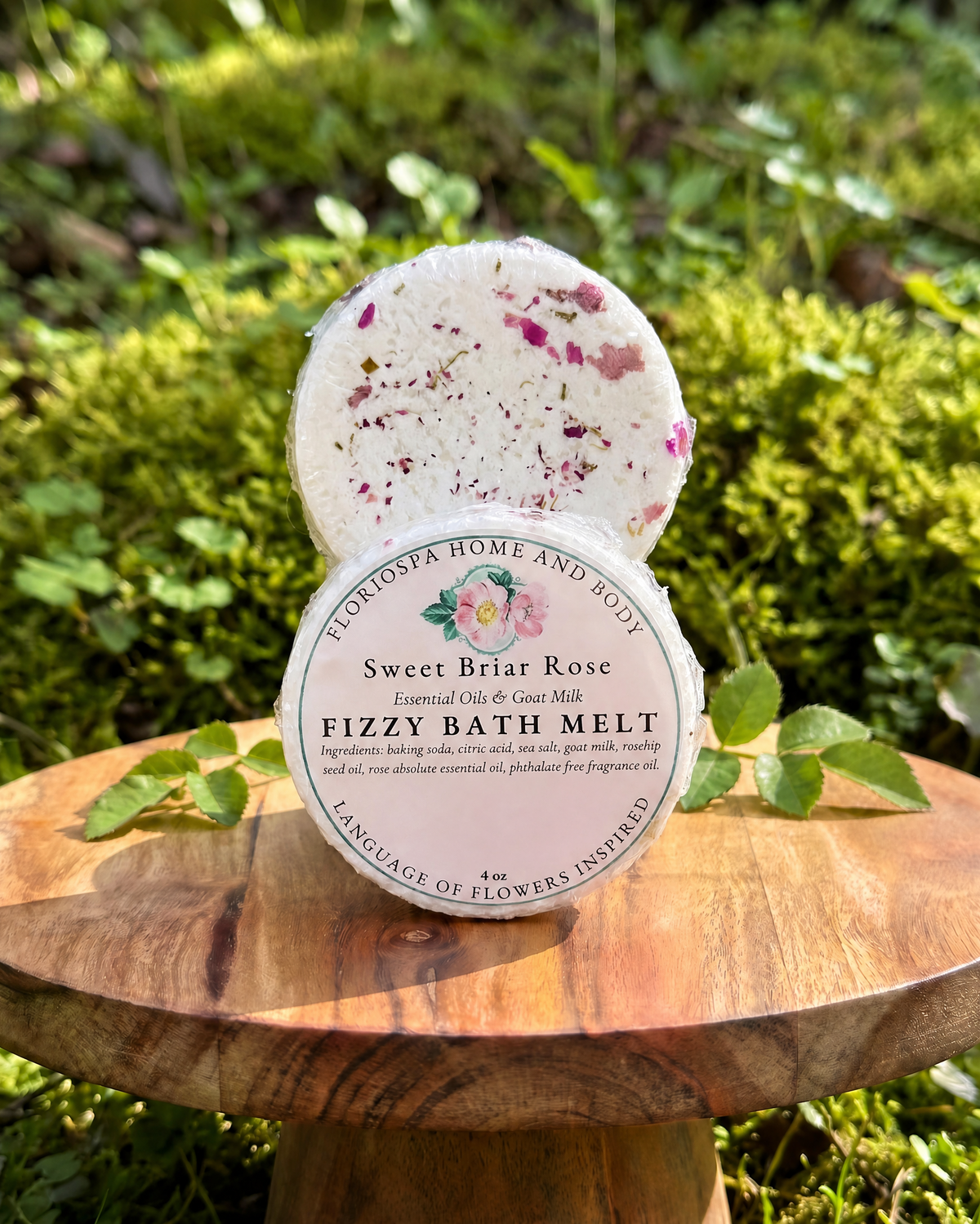 Sweet Briar Rose Goat Milk & Essential Oil Fizzy Bath Melt