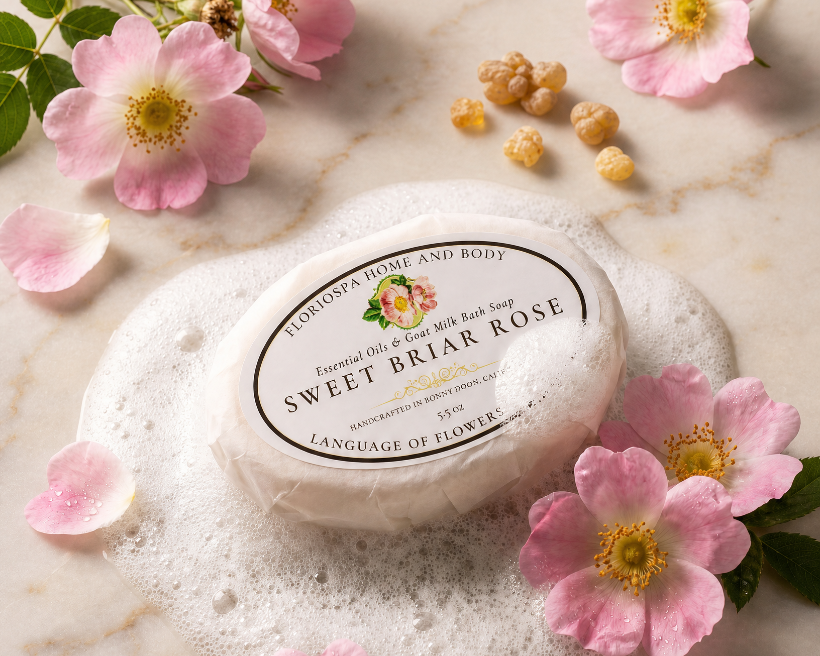 Sweet Briar Rose Essential Oils & Goat Milk Bath Soap